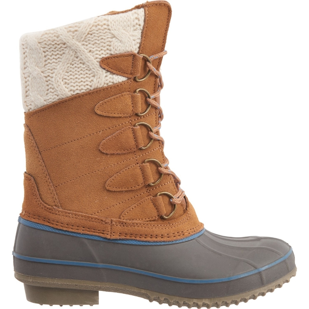 KHOMBU Tan Suede Lace Up winter boots